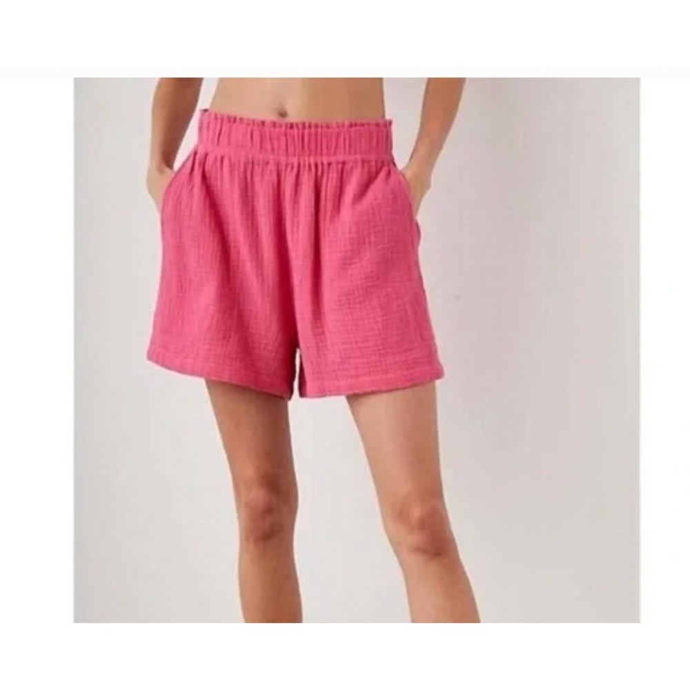 Rails Leighton Hibiscus Pink Organic Cotton Lounge Shorts Size S